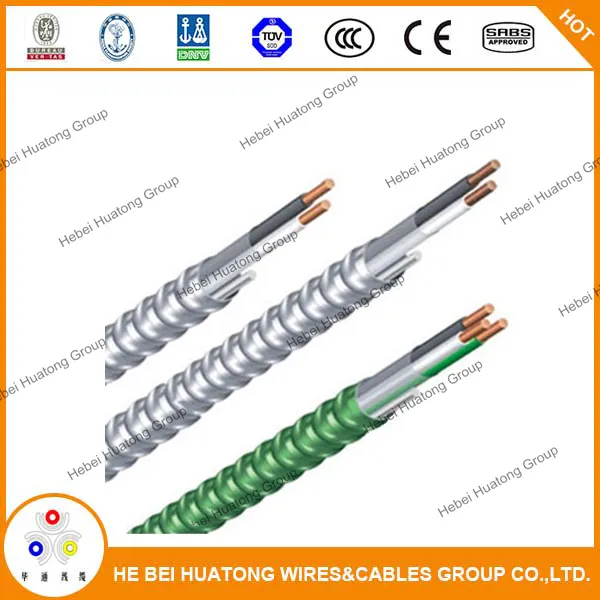 12-2 Metal Clad Cable W/ Ground, Aluminum Armored Solid Copper Conductors. Mc Cable