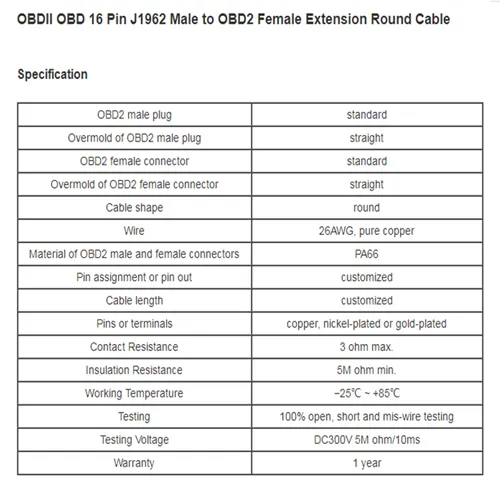 16-Pin Male Thread to Molex 6p, OBD2 Car Separator Y Cable with New Ford Connector