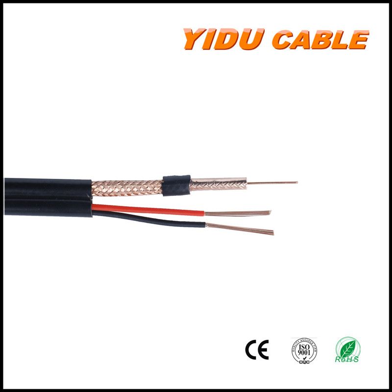 305m Rg59 Rg58 RG6 with Power CCTV Camera Rg59 2c Siamese Coaxial Communication Cable Rg59 2DC 1000FT Black White 2*0.75mm/0.5mm2 3/4/2 in One Cable
