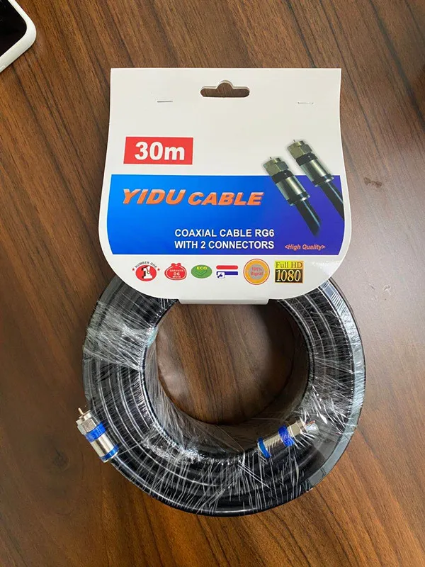 5m 10m 20m 50m 100m Satellite CATV Coaxial Cable 2.5c2V RG6 Coaxial Cable with Connector