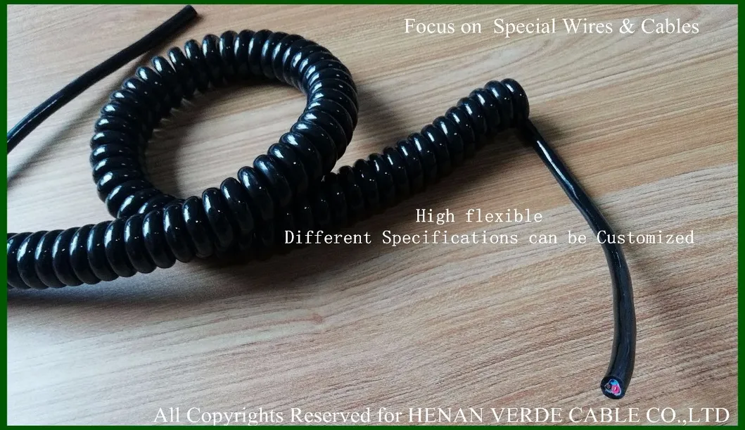 Customized AWG26 TPU Mechanical Keyboard Curly Spiral Coiled Cable
