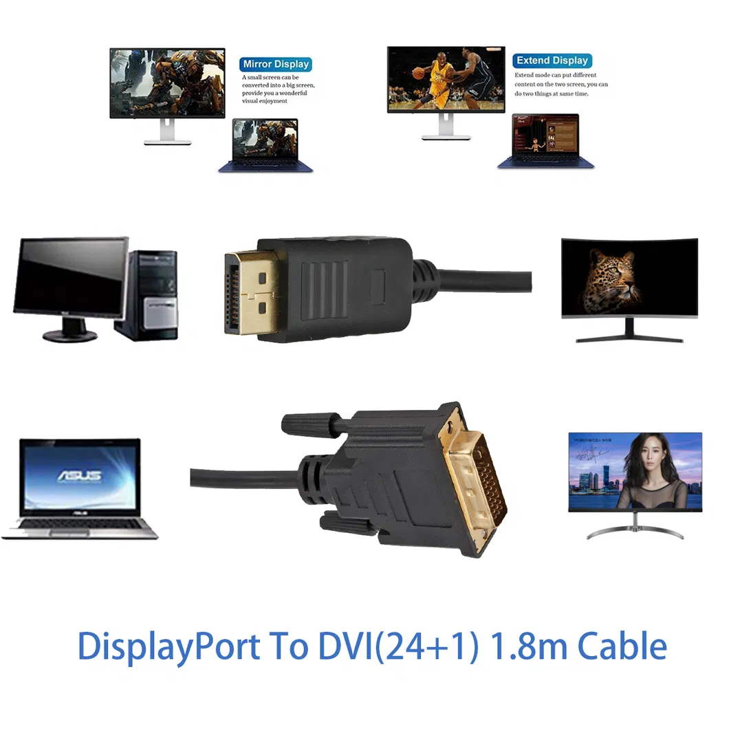 Displayprot to DVI Cable 1.8m