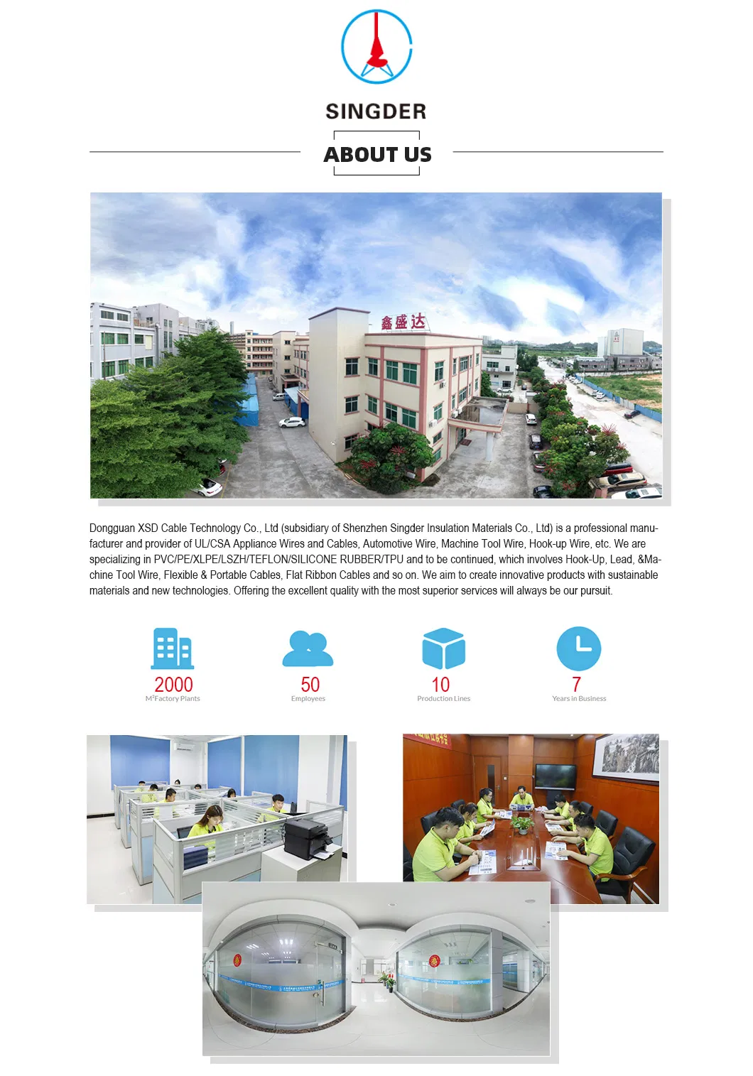 Electric Wire Power Cable Copper PVC/XLPE/FEP Insulated Round Wire Awm Internal Wiring Electric Cable Conductor with UL for Appliance 1015/1061/1007/1185/1569