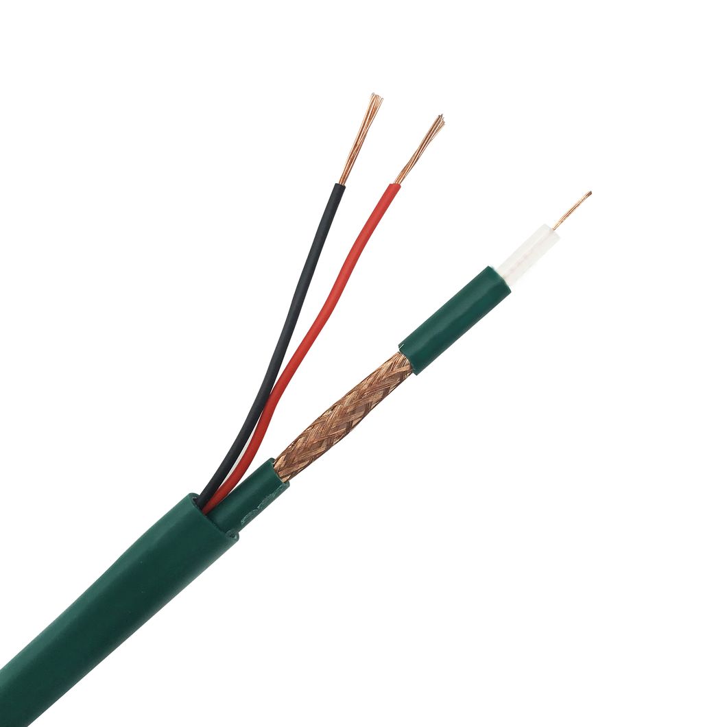 Factory Price Kx7+2DC Bare Copper 7*0.2mm Conductor Coaxial Cable with Power Cable