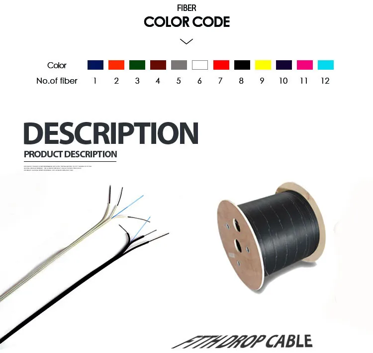 GJYXFCH 1fo G657A1 Fiber FTTH Self-Supporting Bow-Type 0.33mm*7 Stranded Steel Type Drop Cable