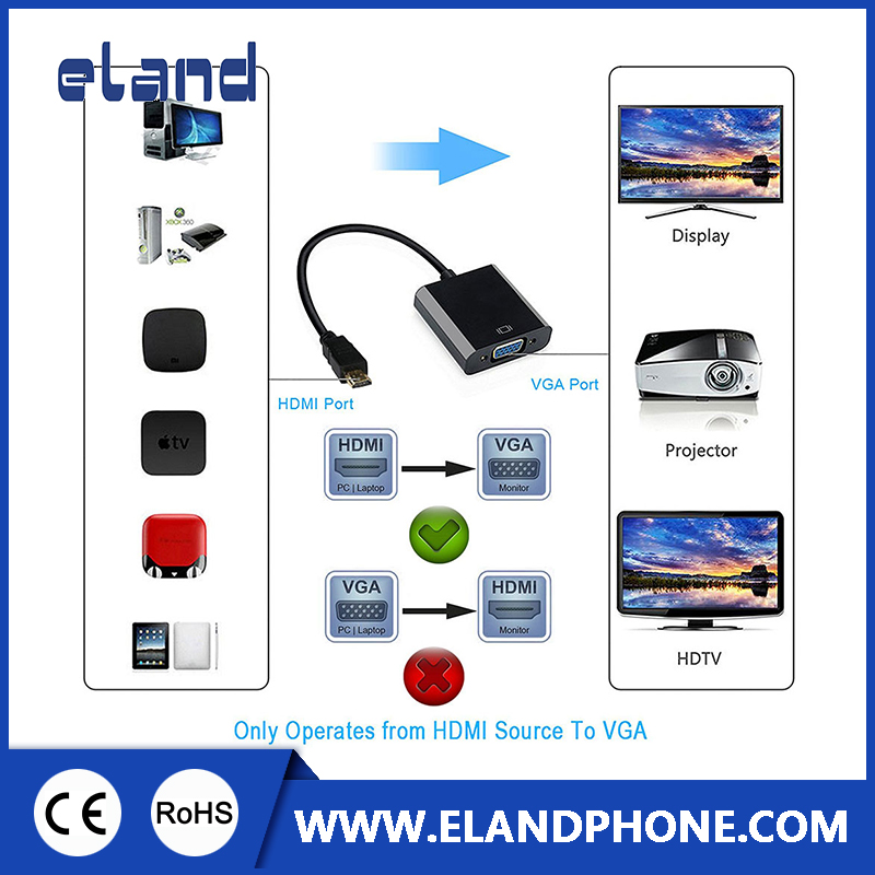 HDMI to VGA Converte with Audio and Power Supply, HDMI to VGA HDMI to VGA Converte with Audio and Power Supply, HDMI to VGA