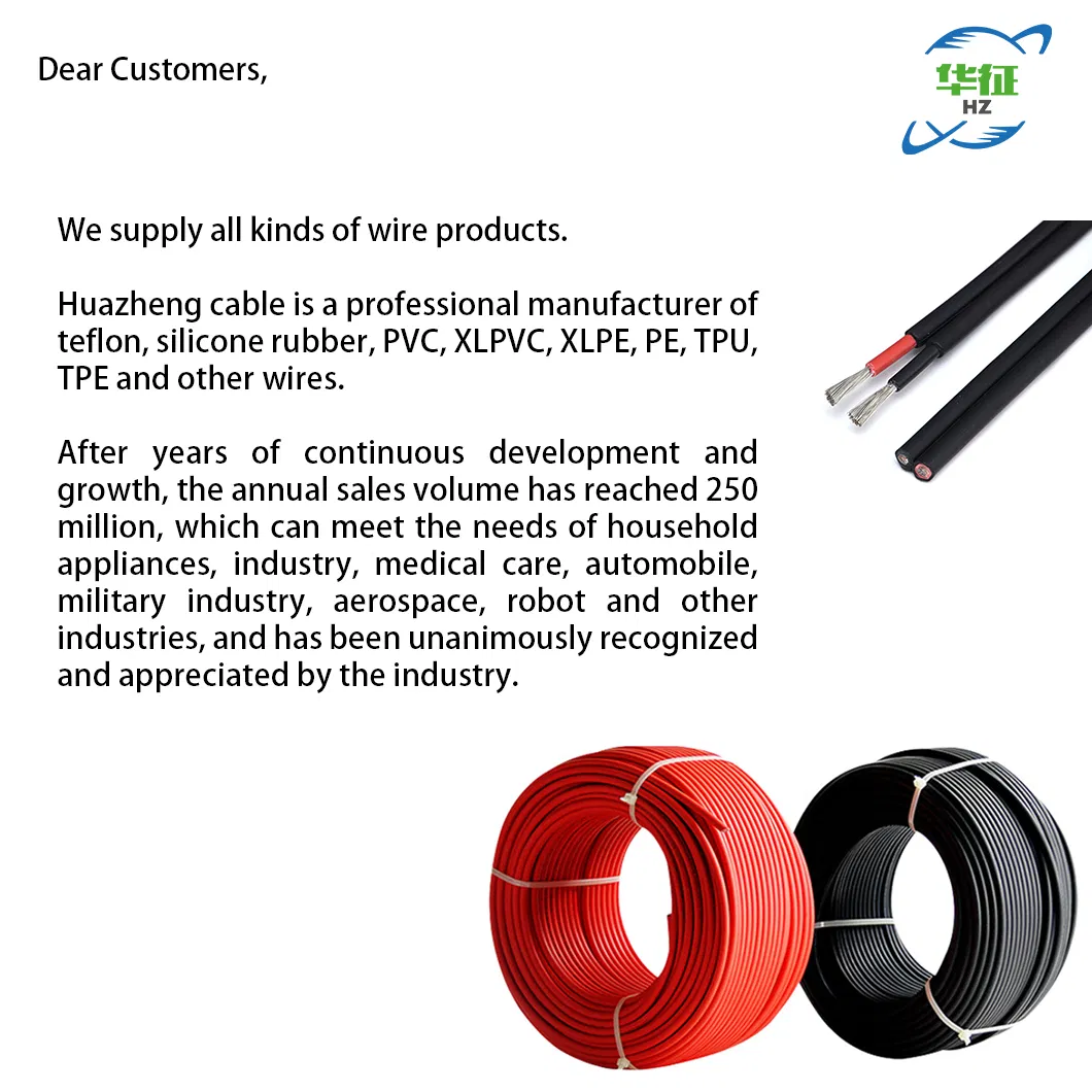 Hz UL 1887 Standard RoHS Compliance 150c 600V Fluoroplastic FEP Wire Cable Electrical Cable