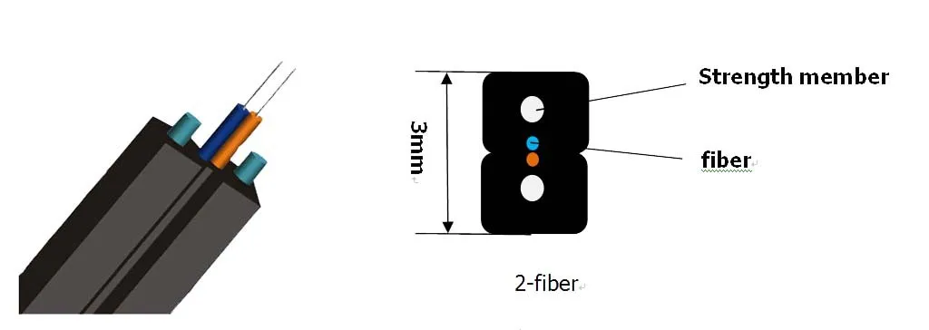 LSZH Jacket FTTH Drop Cable 1 Core Single Mode G657A2
