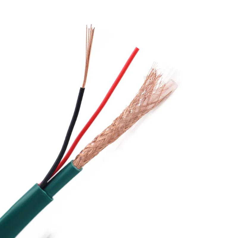 Morocco Algeria Market CCTV Monitoring Kx6/ Kx7 7*0.20 Pure Copper 2 DC Power Siamese Coaxial Cable with Power
