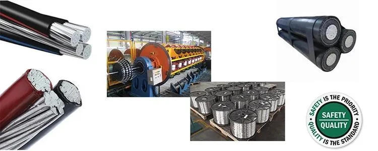 Overhead Aluminum Conductor XLPE Insulated Twisted Duplex Multicore Overhead ABC Cable