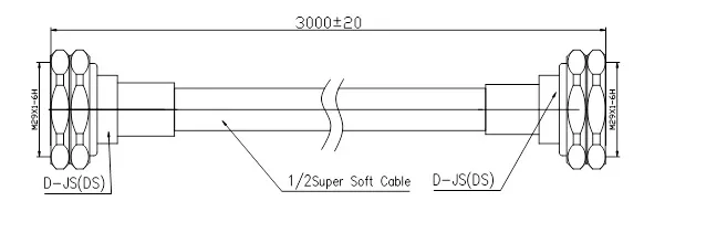 RF Coaxial 1/2′ ′ Superflexible Jumper Cable Assembly with 7/16 DIN Male Connectors on Both Ends
