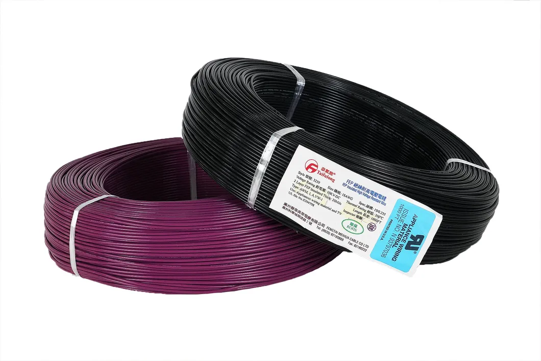 Taifulong FEP High-Voltage UL3239 24AWG 200° C 20kv-DC Tinned Copper Electric Wire Manufacturer Teflon Cable