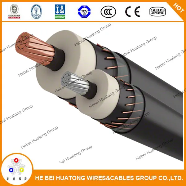 UL 1072 Standard 35kv 750 Mcm Compacted Aluminum Conductor XLPE Insulation Copper 1/3 Concentric Neutral PVC Sheath Cable