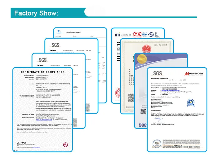UL1007 PVC Insulated Electrical Wire Wire Harness
